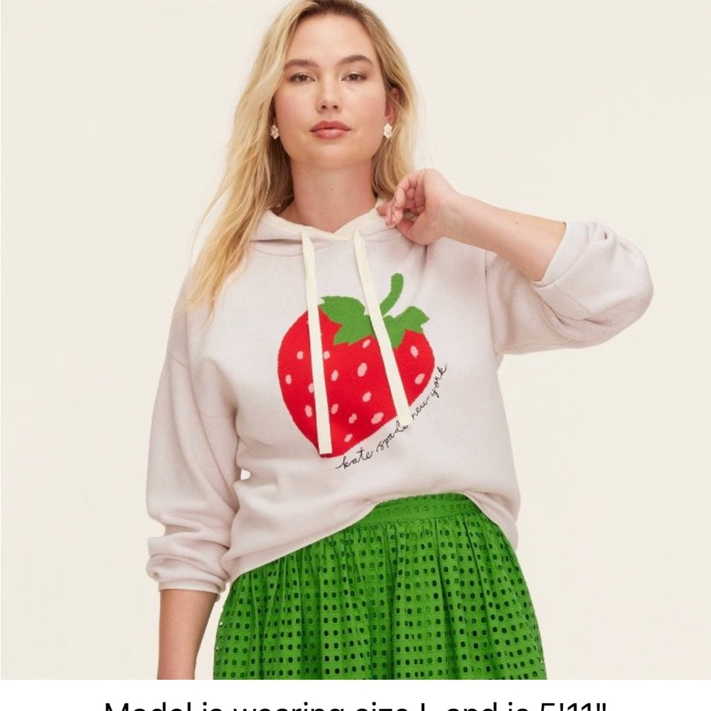 Kate Spade strawberry hoodie Strawberry Graphic Hoodie - Cream